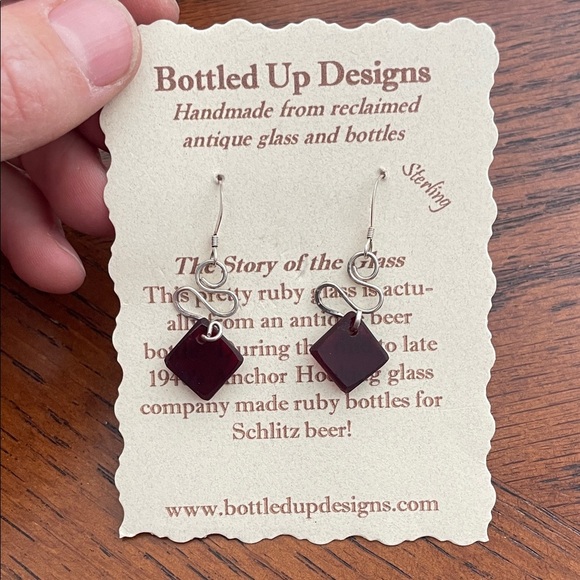 Sterling Silver Ruby Earrings - Picture 1 of 2